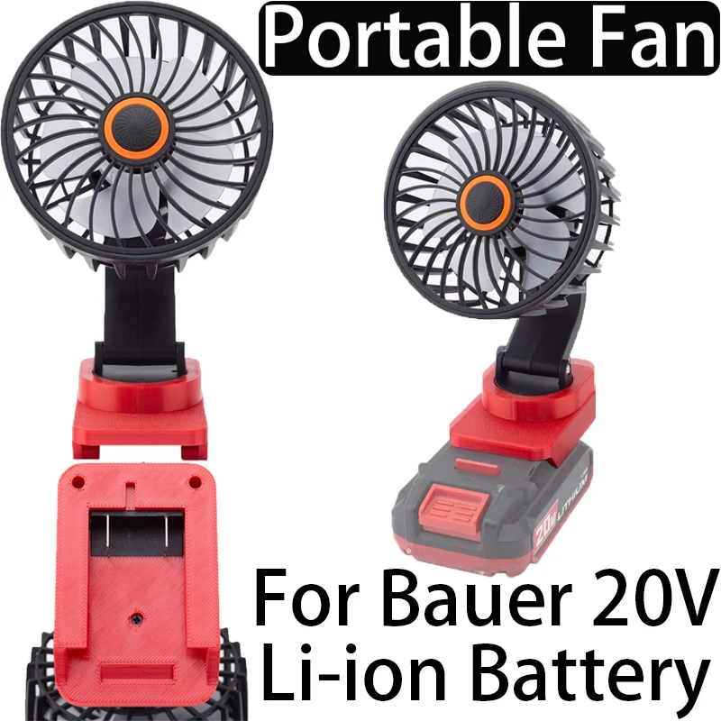 

Portable Tool Fan for Bauer 20V Li-Ion Battery Adapter Bare Tool Cordless Fan Portable Workshop Field Fan