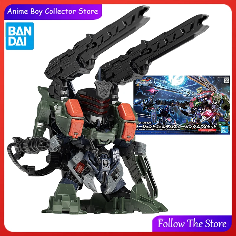 Bandai Kit Model Verde Buster Gundam Action Figure DX Set SD GUNDAM WORLD HEROS Gundam Amine Figure Ornaments Gifts for Children