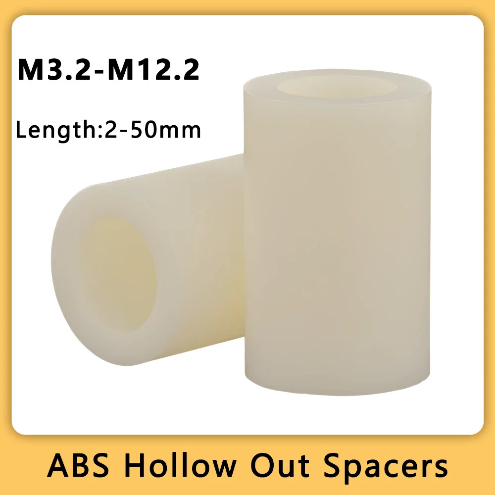 ABS Plastic Hollow Out Round Column Spacers Insulation PCB Standoff Washers for Screw Bolt M3.2 M4.2 M5.2 M6.2 M8.2 M10.2 M12.2