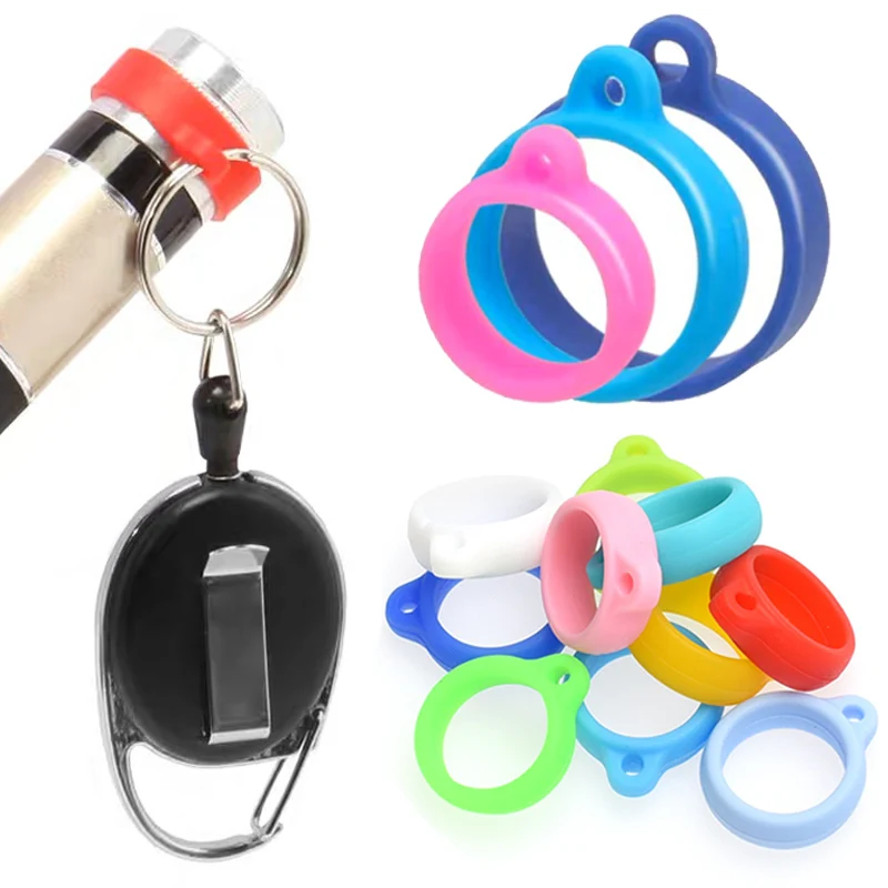 

30Pc Portable Small Anti-Lost Ring Mini Solid Color Silicone Rings Elastic Non-slip Lanyard Ring Hanging Ring Rope Accessories