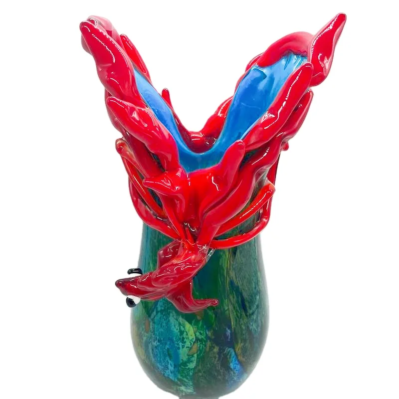 

Hand Blown Art Deco Designer Glass Vase Goldfish Tabletop Vase for Home Decoration