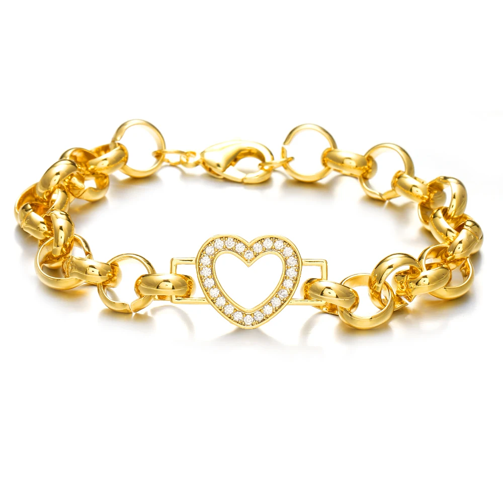 Emmaya New Arrival Charming Gold Color Bracelet Shiny Cubic Zircon Dress-Up For Female Exquisite Jewelry Party Fancy Gift