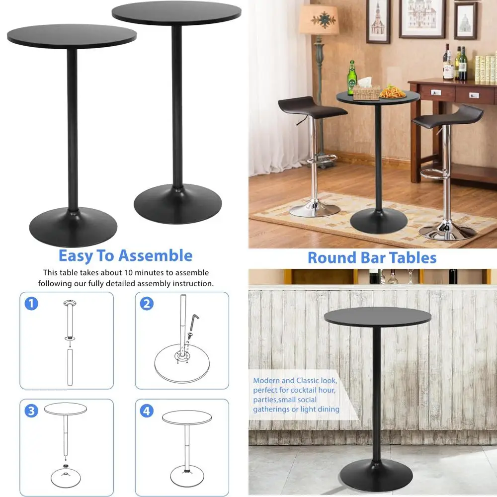 Meja Bar Modern FDW 2 Set Tinggi 40 cm Meja Makan Dapur Pub Hidrolik Ruang Makan Rumah Meja Atas Dapur