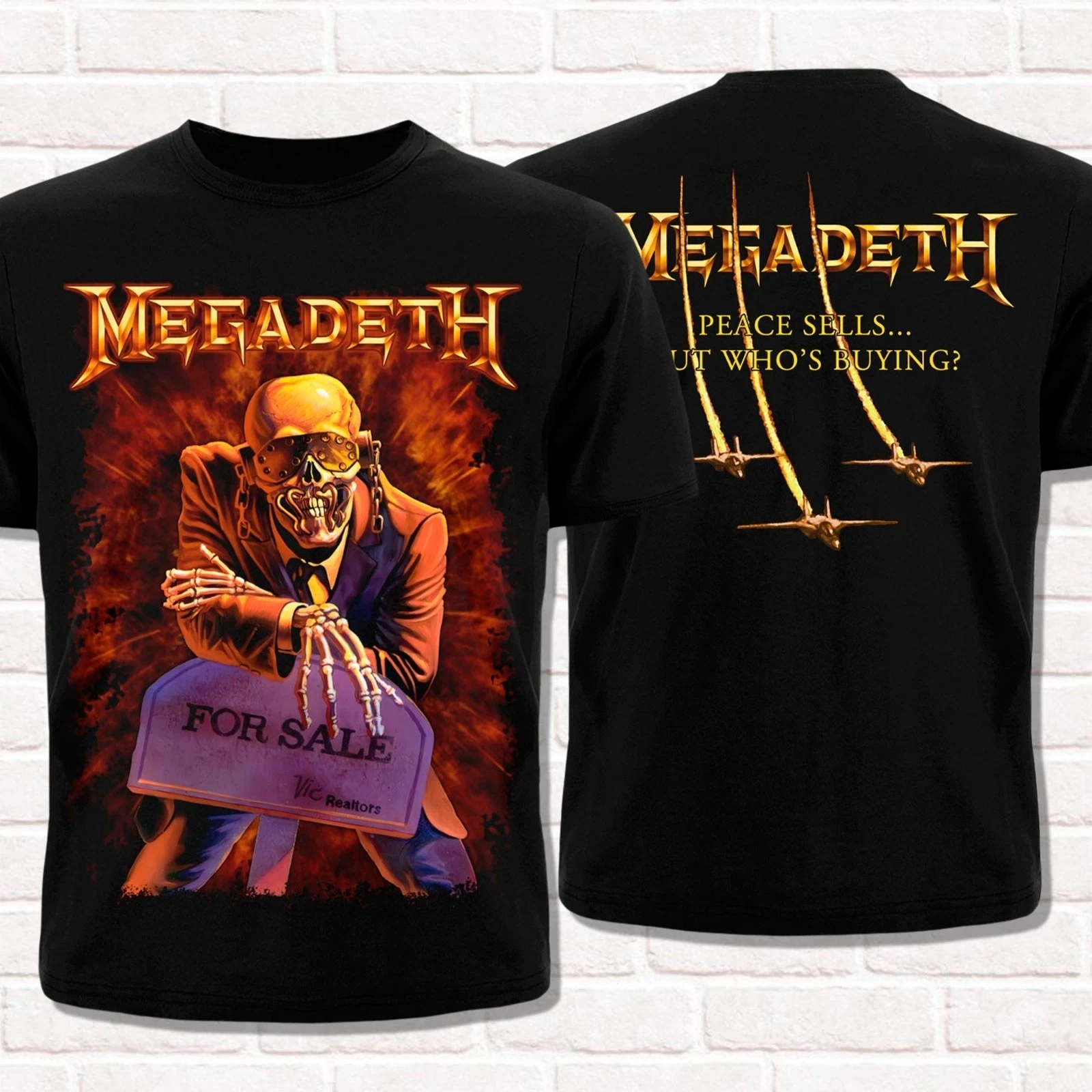 

Megadeth "Peace Sells.but Who's Buying" T-Shirt Unisex Cotton Short Sleeve High Street Streetwear Oversized Casual Short Sleeve
