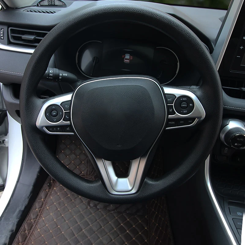 For Toyota RAV4 XA50 Hybrid 2019 2020 2021 2022 2023 2024 2025 ABS Car Steering Wheel Button Panel Trim Sequins Cover Sticker