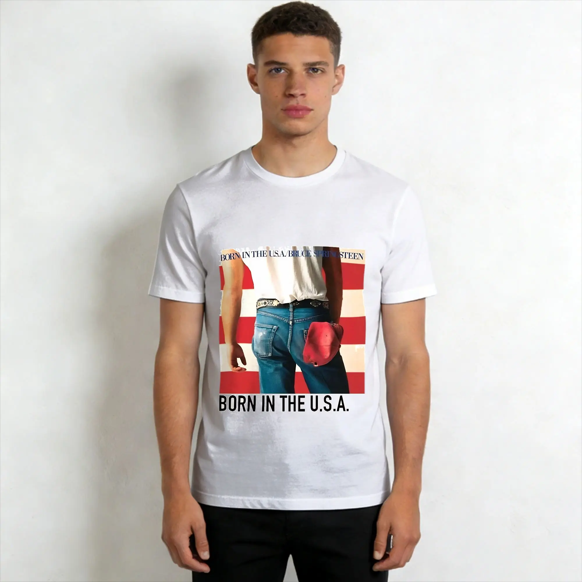 Men's T-Shirts Bruce Springsteens Music Novelty Pure Cotton Tee Shirt Short Sleeve  T Shirt Crew Neck Tops Plus Size