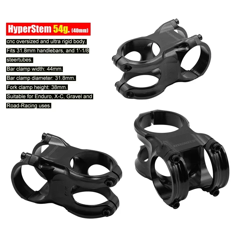 * Extralite HyperStem Superleggera Highway Mountain Bike MTB Stem 1/4 (31,8 mm) Diâmetro do guiador 31,8 mm Haste da bicicleta