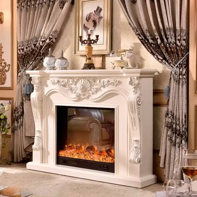 

Natural Wood Living Room Fireplace Classic White French Modern Living Room Cabinets Space Saving Vetrina Esposizione Furniture