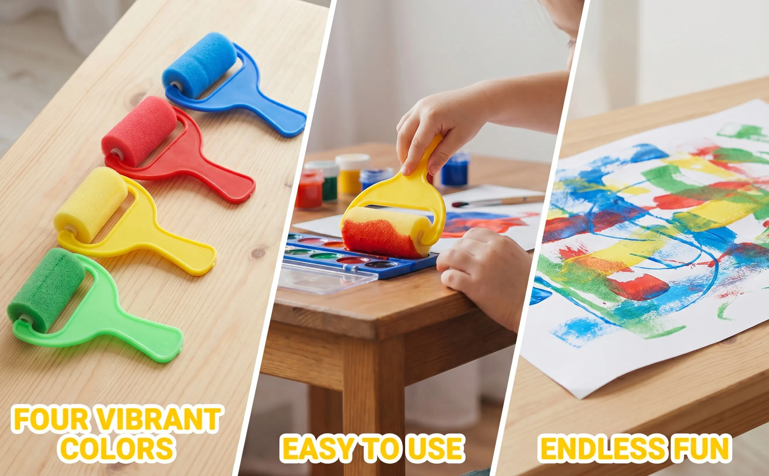 Gouache Paint Set - Juego de 4 rodillos de pintura
