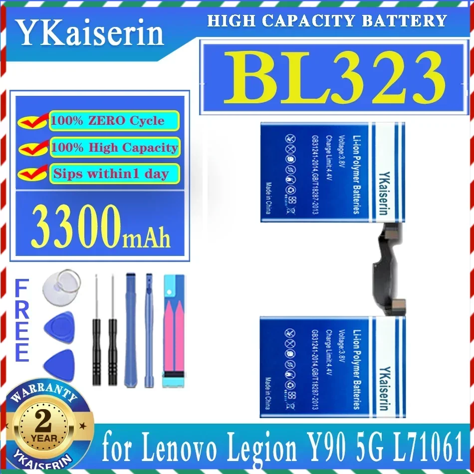 

YKaiserin 3300mAh Replacement Battery BL323 for Lenovo Legion Y90 5G L71061 Moile Phone