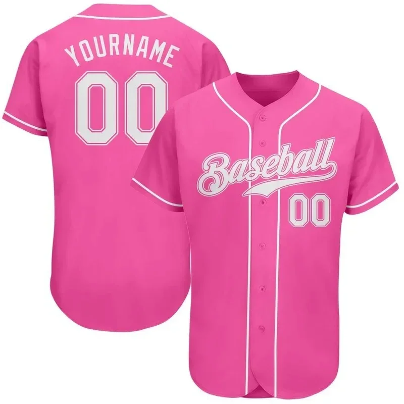 

Custom Pink Baseball Jersey Men and Women Section Shirt 3D Printed Shirt Casual Team Shirts Hip Hop Unisex Tops