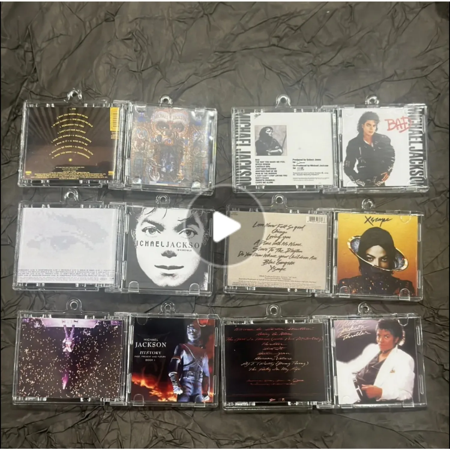 Chaveiro em Formato de Mini Álbum de CD, Material Acrílico de Alta Transparência, Acessório Criativo com Tema Musical para Bolsas
