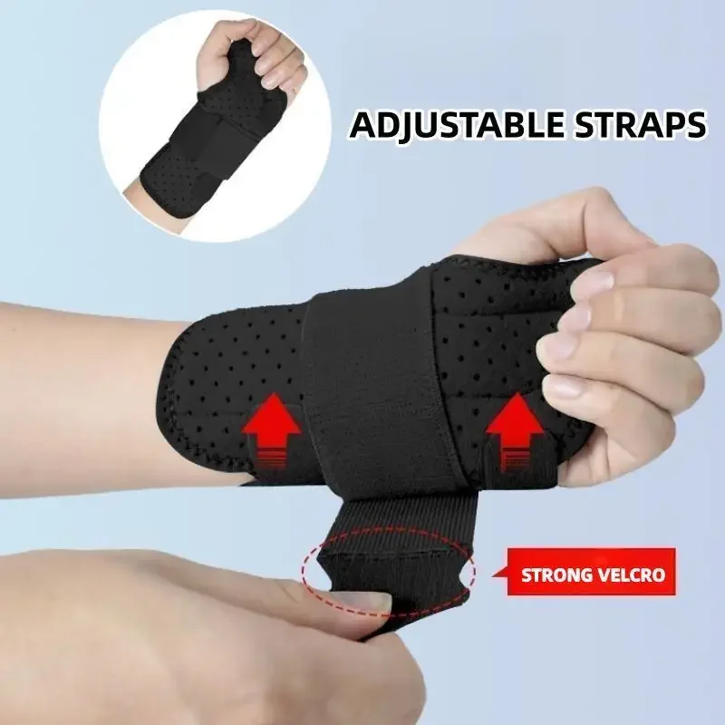 Orthopedic Carpal Tunnel Wristband Adjustable Wrist Support Splint Support Hand Brace with 2 Stays Breathable Wrist Protector