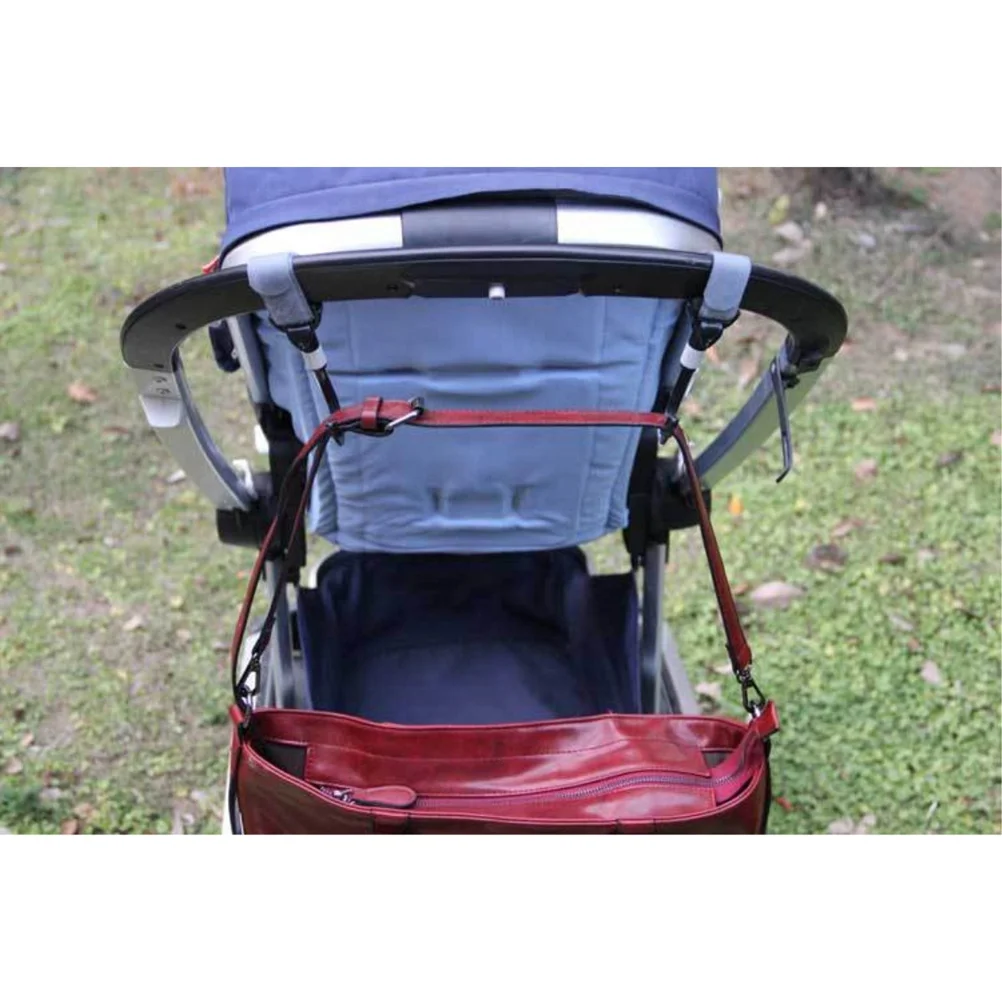 

2Pcs Baby Stroller Clips Adjustable Rotatable Hook Loop Hangers for Diaper Bags Grocery Buggy Black Gray Stroller Hooks