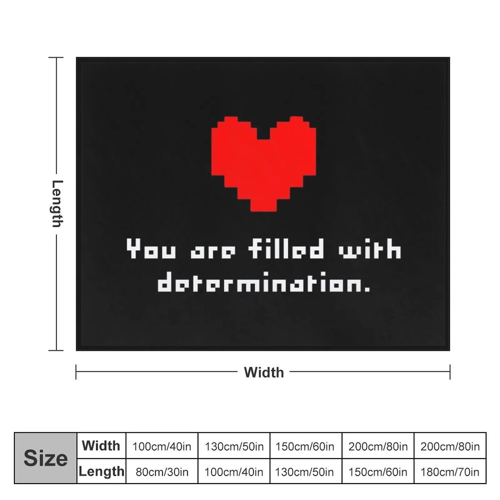 Undertale You Are Filled With Determination Throw Blanket christmas decoration Flannels Blankets