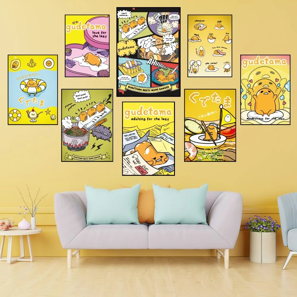 Funny Cute Gudetama Poster Prints Wall Painting Bedroom Living Room Decoration Office Home