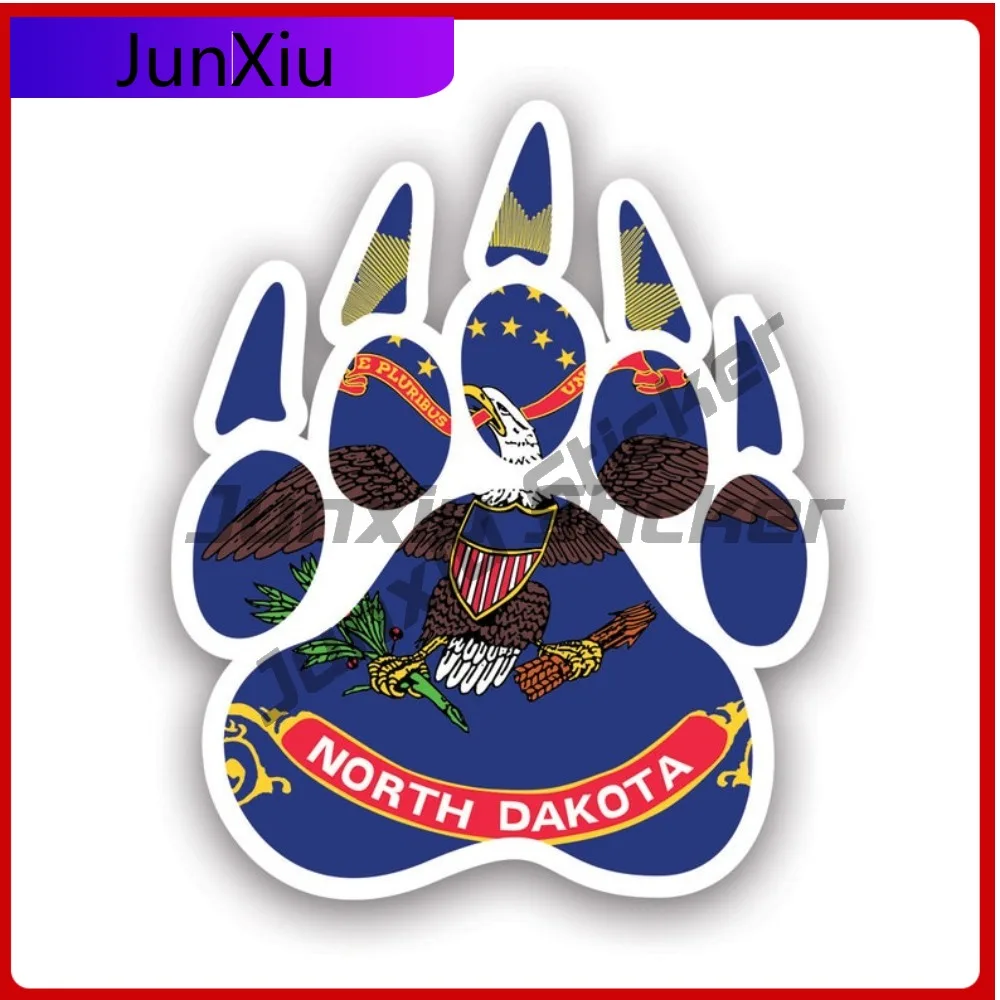 

North Dakota State Bear Print Shaped Cool Window Waterproof Vinyl Decal For Motorcycle Helmet Sticker Sticker Protection High