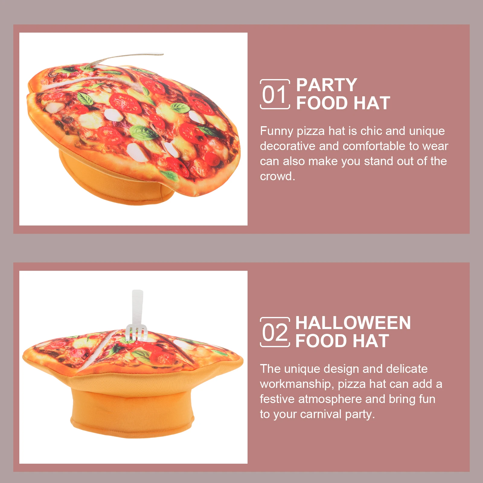 

Funny Food Decorations Novelty Hats for Pizza Party Decorations Pizza Hat For Carnival Party Carnival Halloween Costume Prop