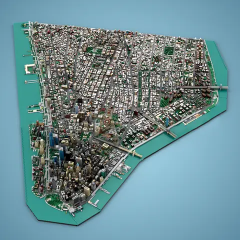 60958PCS City Hot Selling Street View Moc New York City Lower Manhattan Model DIY creative ideas Child Toy Assembly Puzzle Gift