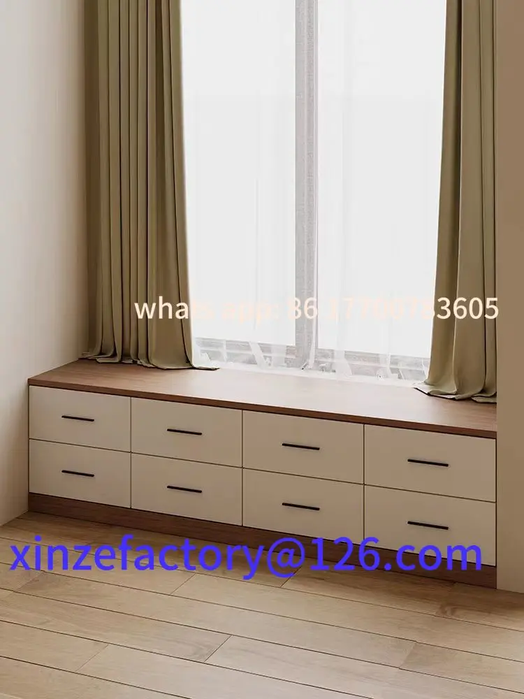 

Customizable solid wood bay window cabinet drawer chest cabinet