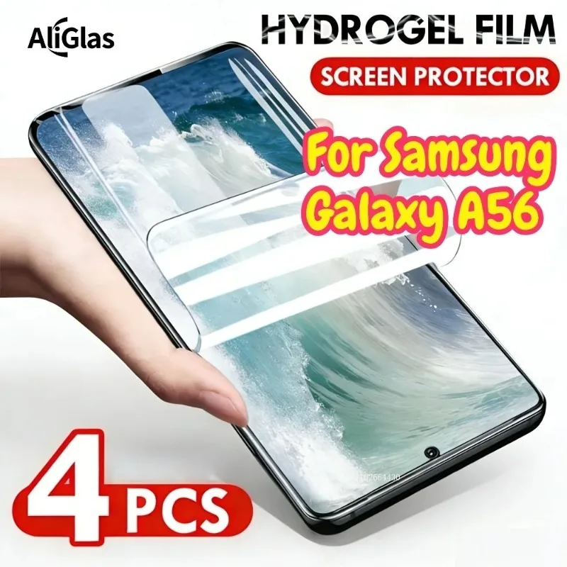 4pcs Soft Not Tempered Glass Glossy Protective Film for Samsung Galaxy A56 Hydrogel Film Phone Screen Protector For Galaxy A56