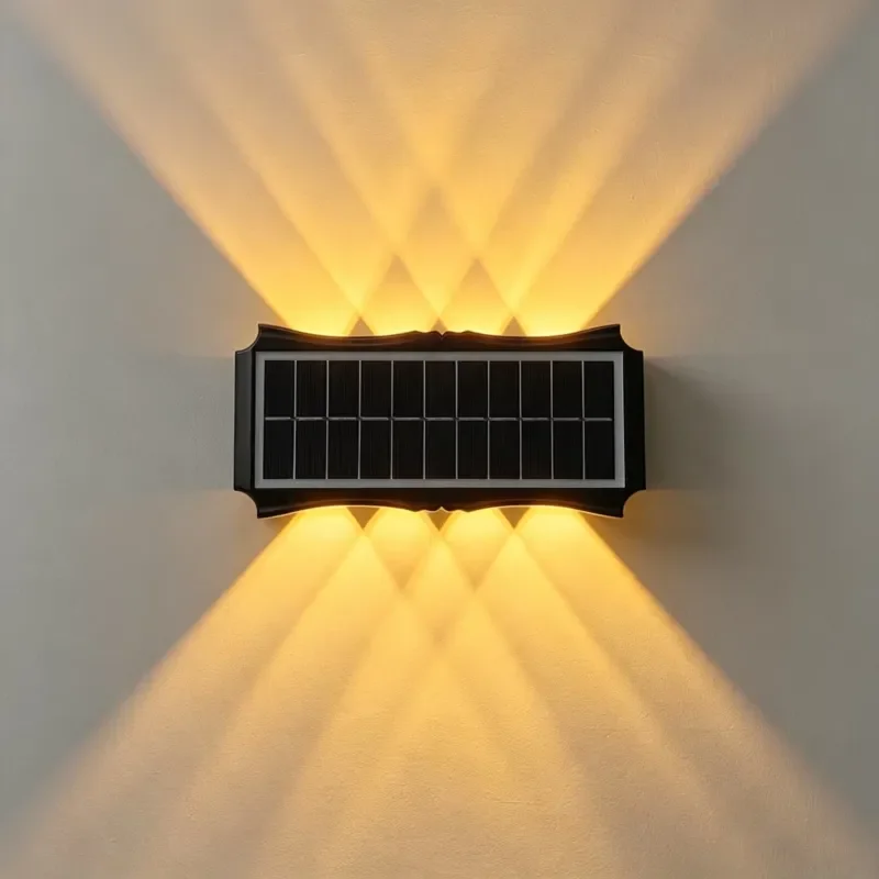 LED Solar Strip Outdoor Wall Light IP65 Waterproof 8W Polycarbonate Diffuser, Light Sensor 5 Year Warranty, Garden Fence