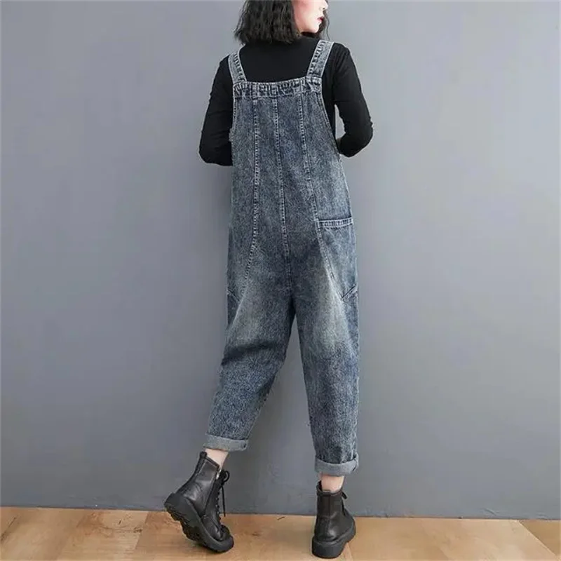 Women Strap Pants Chubby Mom New Loose Stylish, Slimming, Artistic And Retro Loose And High Waisted Harlan Jumpsuit Pants Female