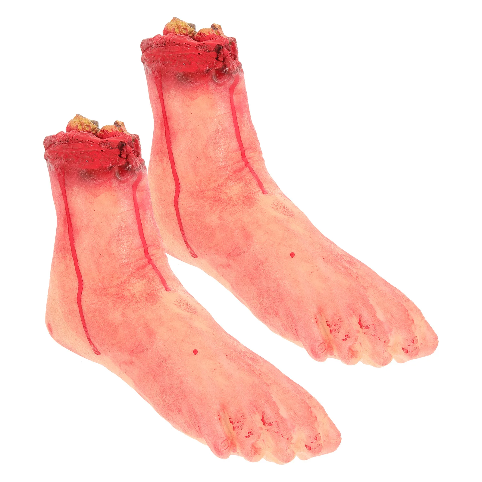 2 pezzi piedi spezzati puntello Halloween piedi tagliati finti simulazione spaventosa decorazione del partito scherzo horror falso piede spezzato