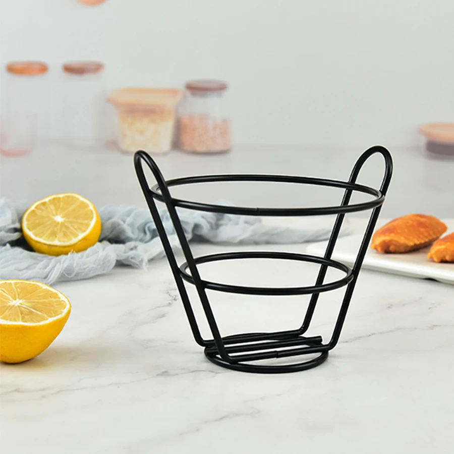 1PC snack Chip basket Creative Iron Craft snack Chip basket Round net Fried basket Fried chicken basket Bread basket