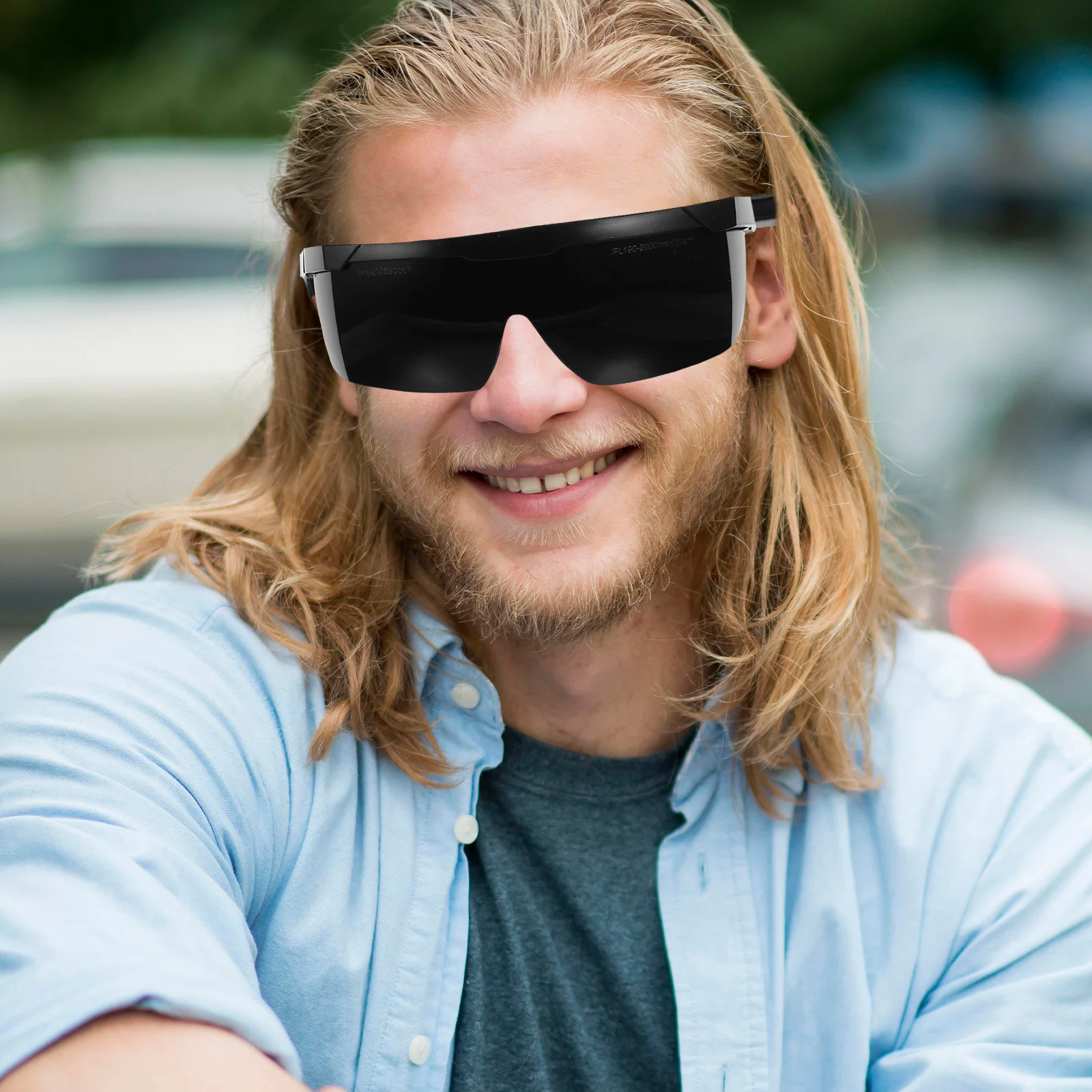 Occhiali da vista solari da 2 pezzi Occhiali protettivi con montatura nera Occhiali da sole sicuri Vestibilità comoda per parziale