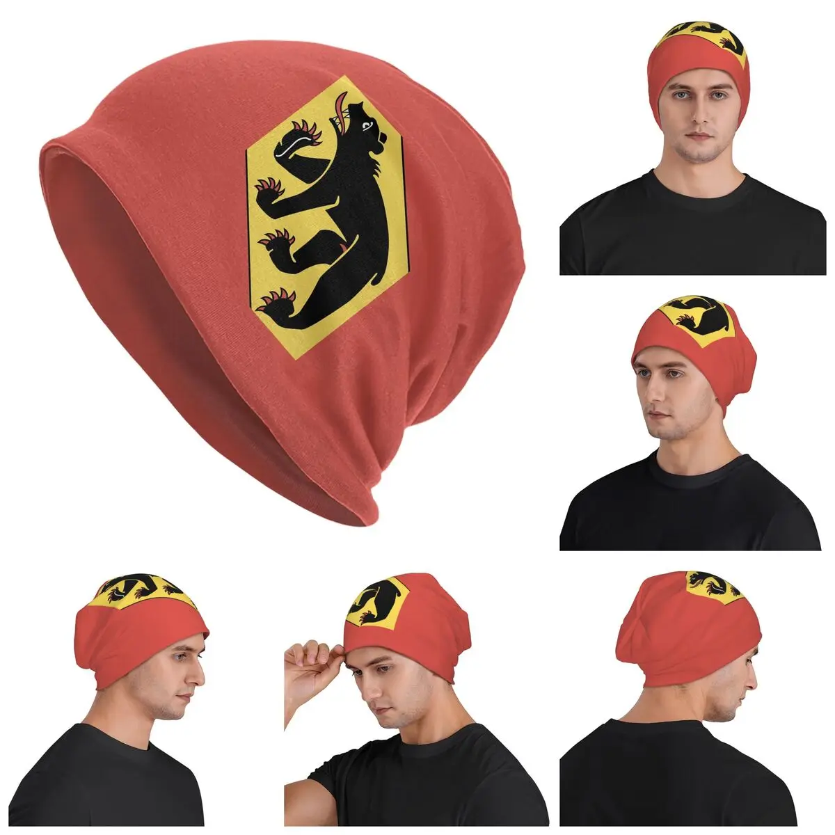 Bern urso bandeira suíça brasão de armas adulto gorros bonés tricô gorro chapéu moda outono inverno ao ar livre crânios chapéus