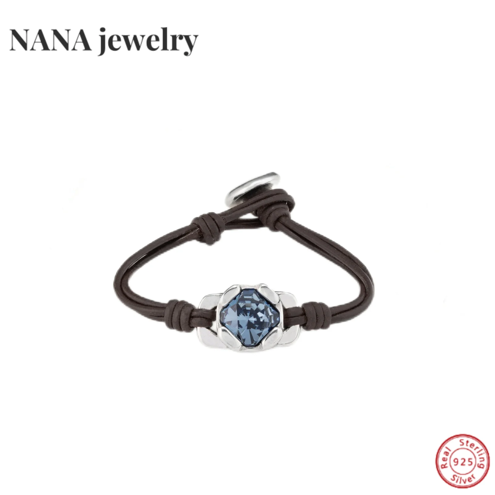 

Pulsera De Cuerda De Cuero De Cristal Azul Para Mujer, Joyería Cuadrilateral, Regalo De Alta Calidad, 2024 Original, UNO De 50