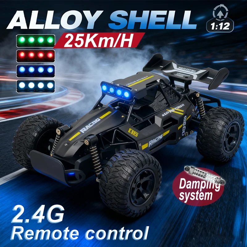 

New 1:12 Alloy body Off Road Remote Control Cars Drift Racing with Quad-color LED lamp High Speed Off-road Outdoor Cars Toy Gift