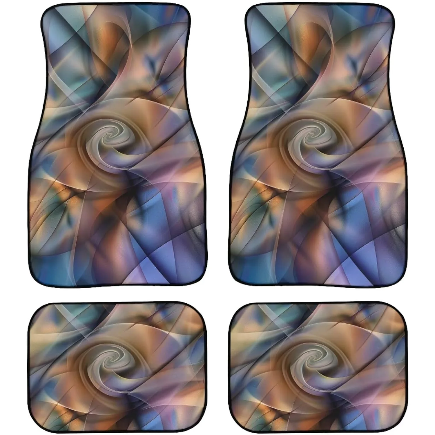 4pcs Automotive Floor Mat Set, Durable Car Mats Suitable For Cars, Suvs, And Trucks, Vehicle Decor (Abstract Geometric Design)