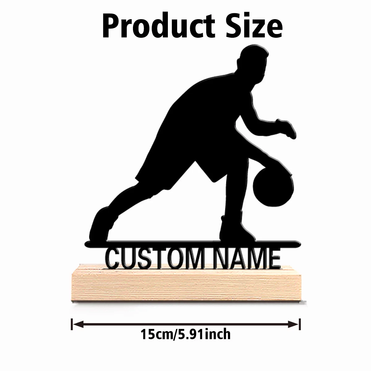 1pc Fashion Personalized Custom basketball player Metal Statues With Wooden Base Tabletop Decoration Basketball Enthusiast Gift