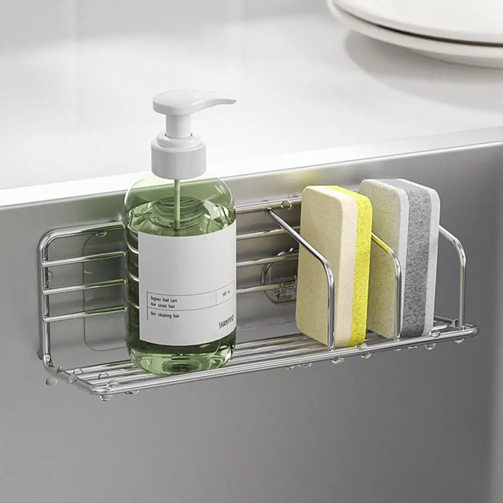 

Sink Caddy Kitchen Sink Caddy Organizer Rack with Polished Surface Sponge Holder Easy Installation Corrosion Resistant for Sink