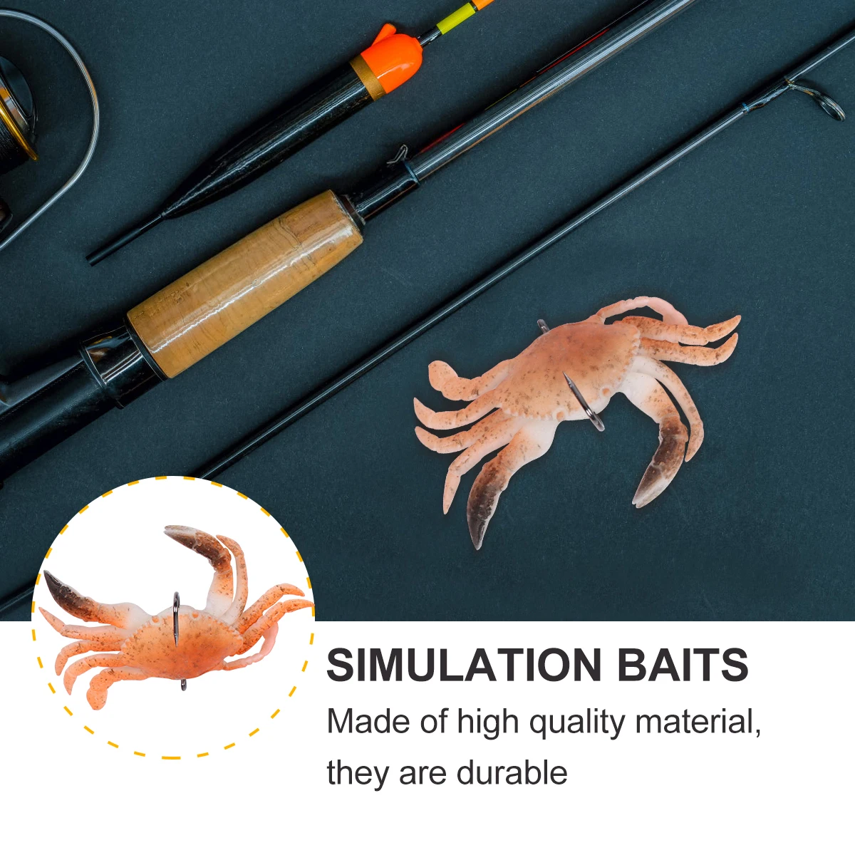 

3pcs Crab Lure Durable Reusable Fishing Bait Lifelike Colors Ocean Lake Artificial Crab Lure Reservoir Pond River