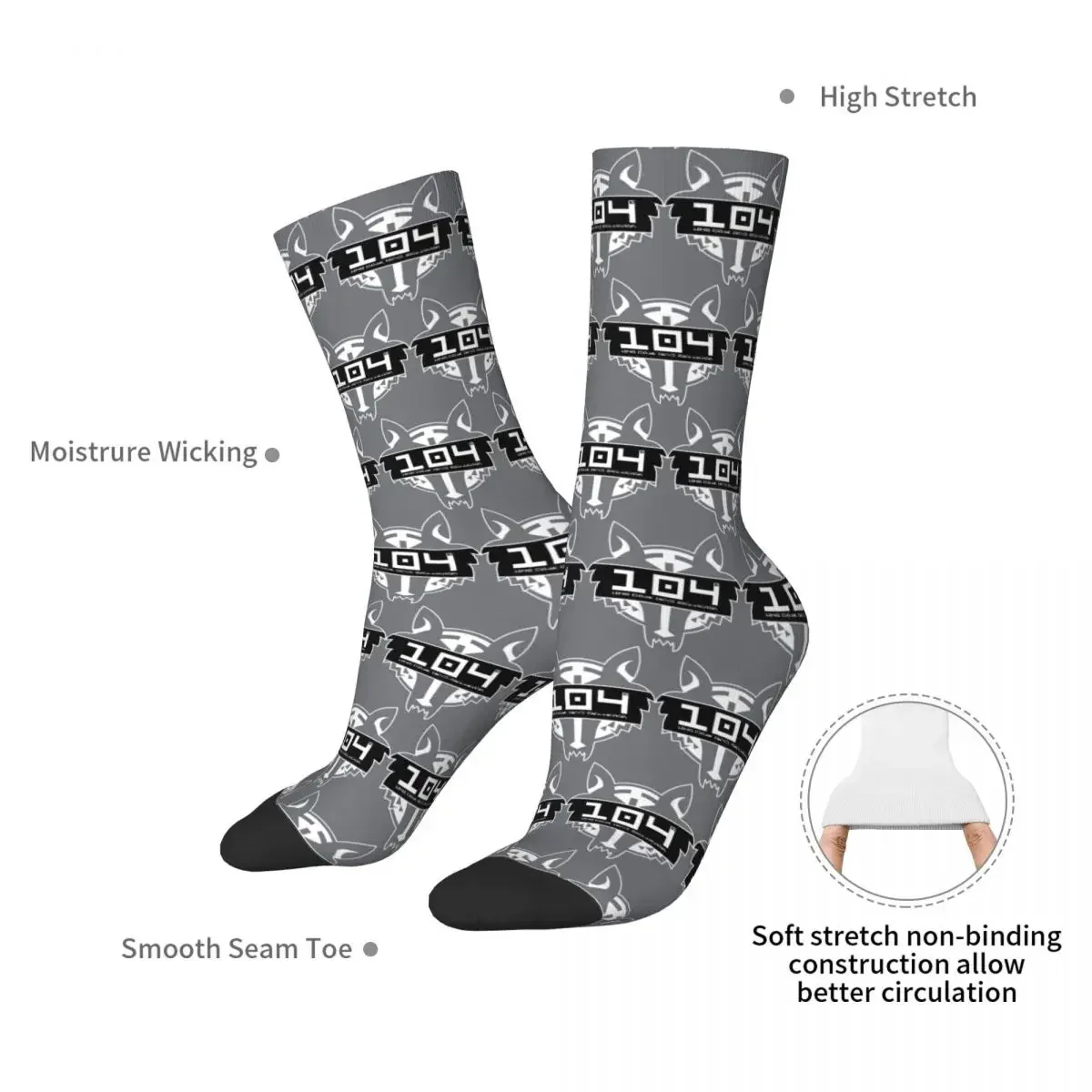 104th Wolf Pack Battalion Logo Socks Harajuku High Quality Stockings All Season Long Socks Accessories for Man's Woman's Gifts