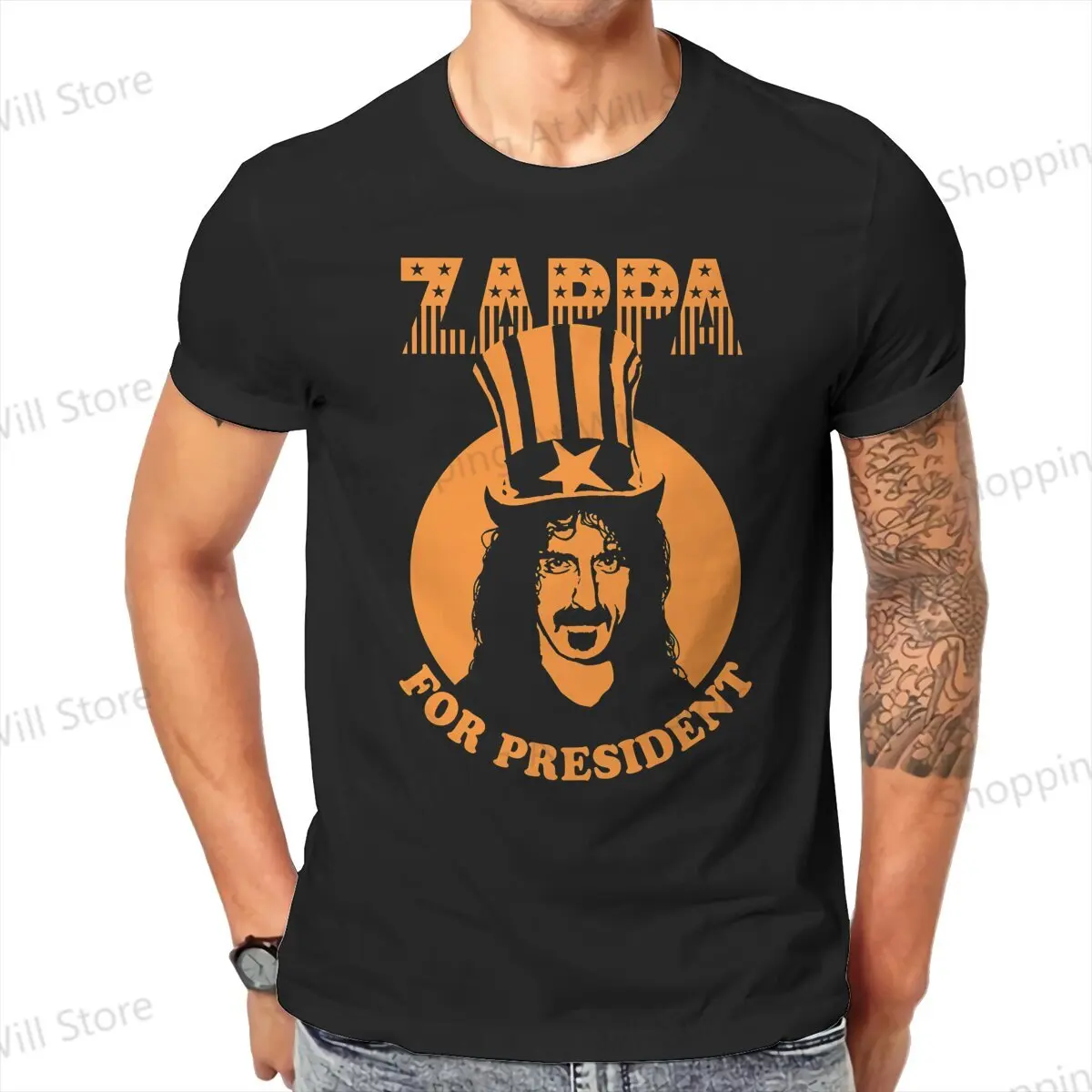 Tops 100% Cotton Fun Fashion Frank Zappa Zappa For President Men's and women's T-shirts  Short sleeved fun print