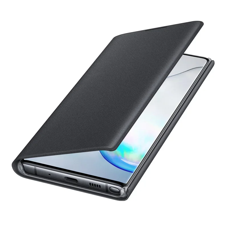 Original Samsung LED View Phone Case for Samsung Galaxy Note 10 Note10 5G Wallet Case With Phone Pocket