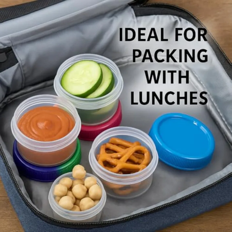 Twist Top 4-Pack Condiment Cups with Lids 1.18 oz BPA-Free Mini Containers for Dressings, Sauces, Snacks and Spices Leakproof,