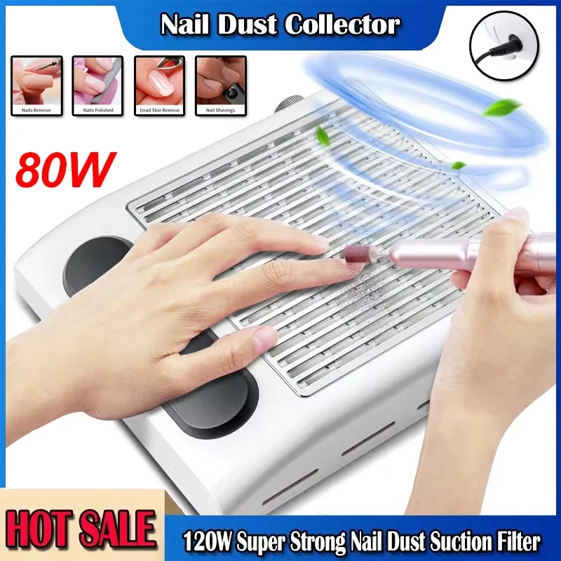 

Powerful Nail Dust Collector Strong Suction Nail Vacuum Cleaner for Nails Acrylic Low Noise Professional Manicure Dust Collector
