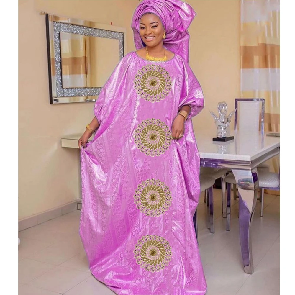 

Boubou African Women Dashiki Bazin Riche Dress For Nigerian Traditional Wedding Bridesmaid Long Robe Party Clothing Robe Dresses