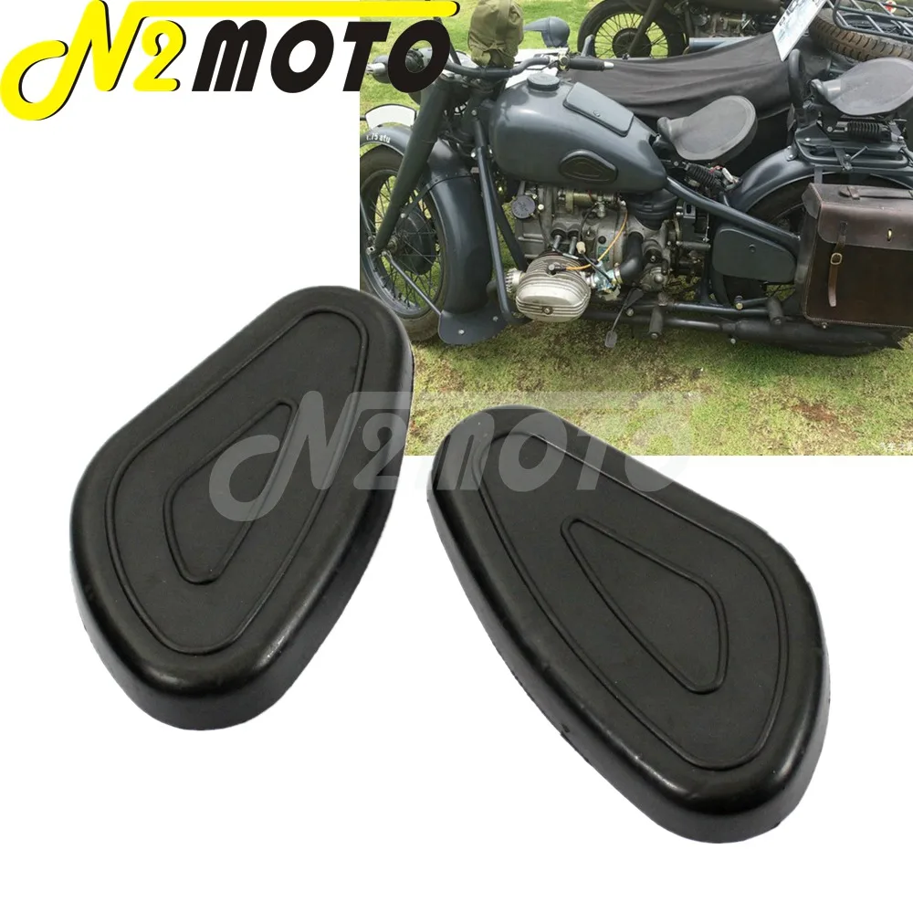 2pcs Black Motorcycle Fuel Oil Tank Rubber Pads For Zundapp DB DS DBK KS KS750 M72 R12 R75 R51 R61 R66 R71 K750 BW40 Sidecar