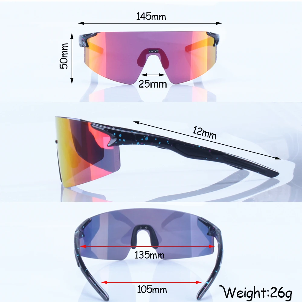 NRC Radfahren Sonnenbrille 1 objektiv TR90 Sport Fahrrad Brille MTB Mountainbike Angeln Wandern Reiten Brillen für Männer Frauen Brille – Detail 2