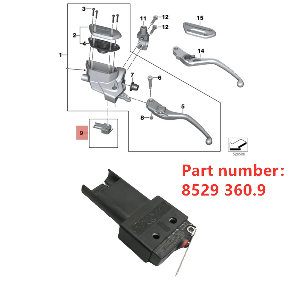 

8529360 9 For BMW R nineT/R1200RS/R1200RT/R1200GS ADV/R1300GS 2011-2018 Clutch Micro Switch 32728537608
