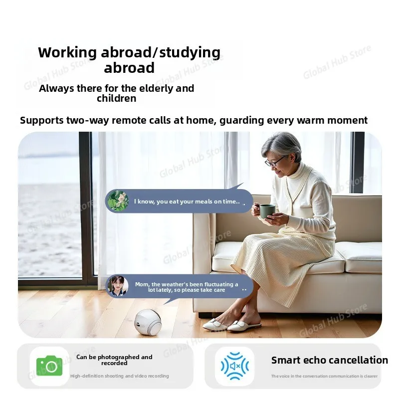 Fresh Motion Detection Smart Child Care Robot with Pet Monitoring& Elderly Companion, APP Remote Control, 2-Way Voice Call