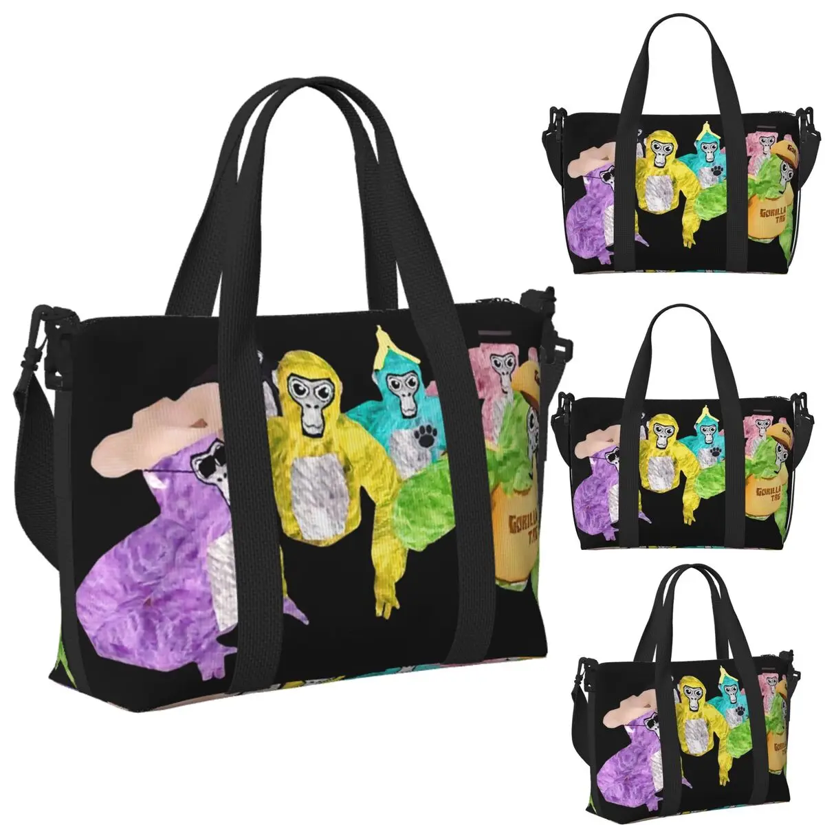 

Custom Gorilla Tag Monkey Beach Travel Bag Large Capacity Tote Bags for Gym Sport Women Shopping Duffle Shoulder Bag