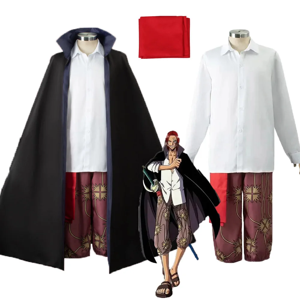 Schenkel Rothaarige Cosplay Kostüme ein Hemd Hosen Gürtel Umhang Mantel Stück rot Halloween Kostüm Männer Party Rollenspiel Outfit