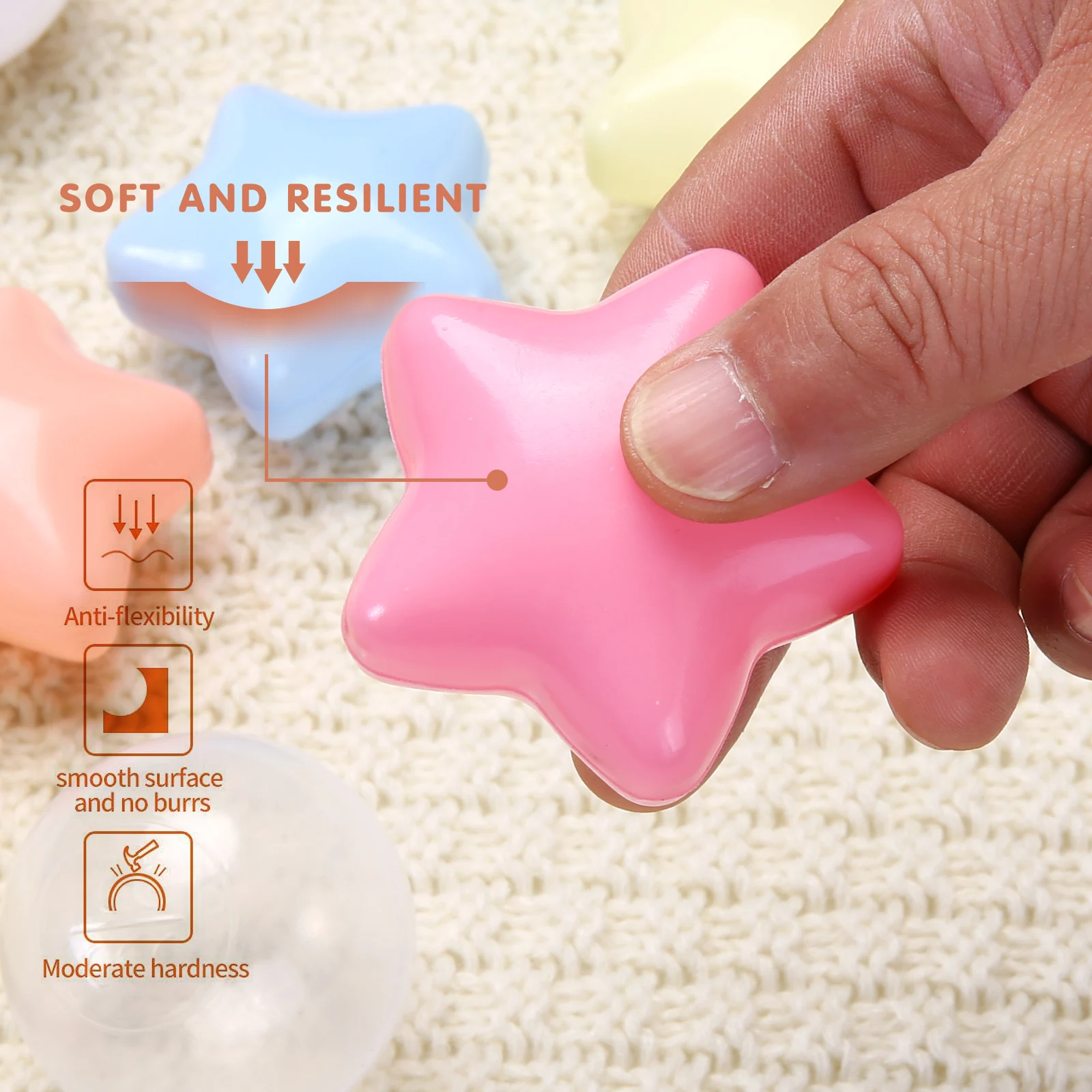 100 Uds. Mezcla de estrellas y formas redondas, pelota ecológica, pelota de piscina suave aleatoria colorida, juguetes, centro de Aprendizaje Temprano para niños